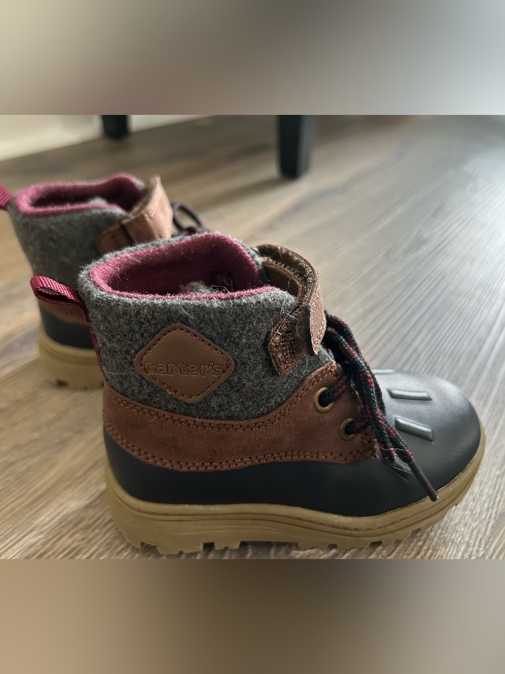 Carter's Brown, Gray and Red Kids Adventure Snow Boot